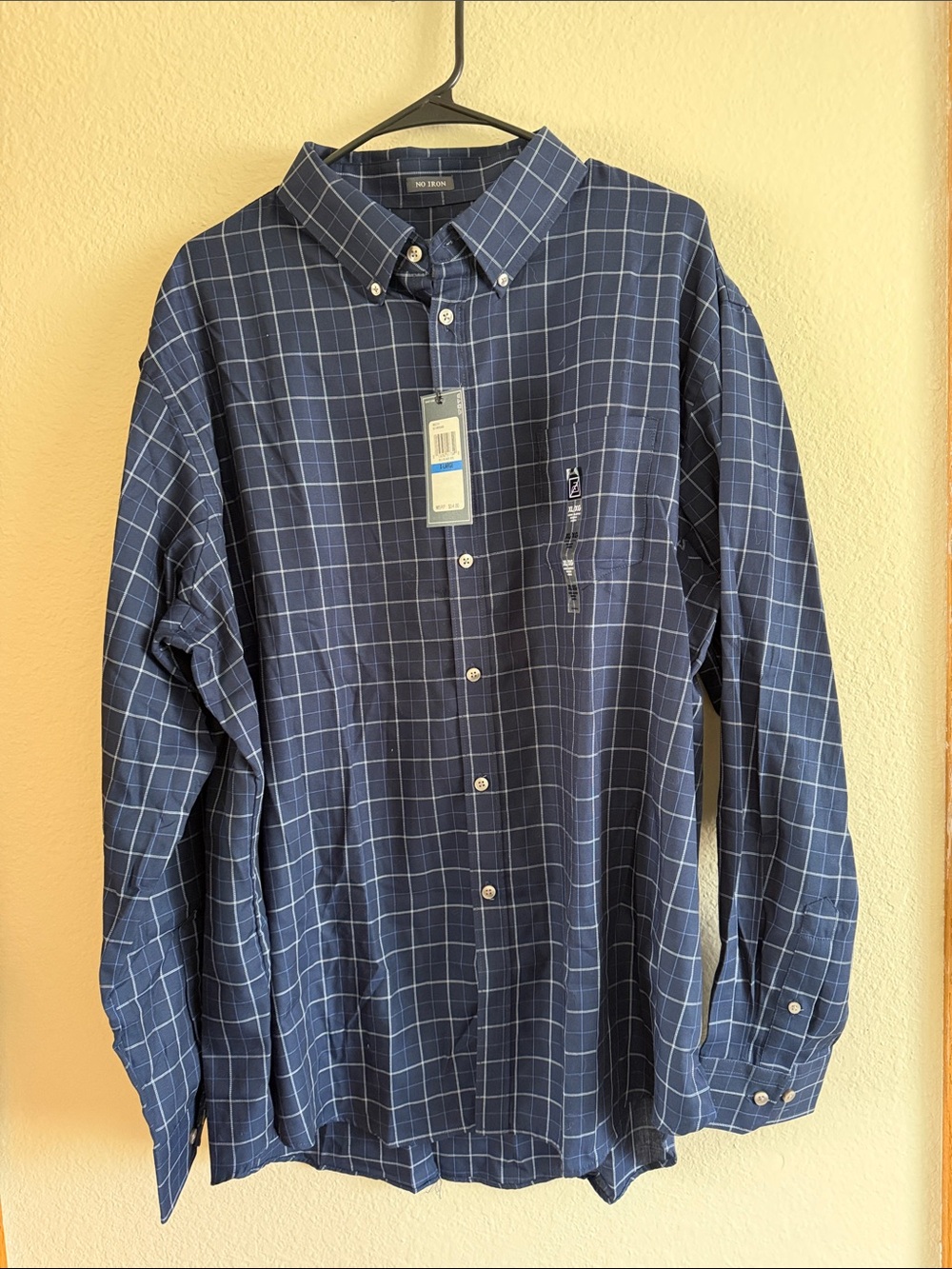 Van Heusen Navy Windowpane Button-Down Shirt